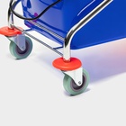 Тележка для уборки с вертикальным отжимом, два ведра по 25 л, на колёсах, хромированная рама - Фото 2