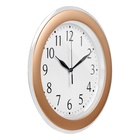 Часы настенные интерьерные "Классика", бесшумные, d-30 см, обод прозрачный золотистый - фото 30712249