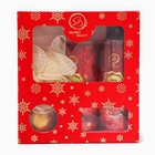 УЦЕНКА Новогодний подарочный набор косметики «Снежное царство», с ароматом мандарина и корицы. Красная серия - Фото 2