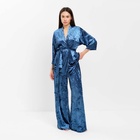 Костюм домашний женский (жакет, брюки) KAFTAN Velvet, размер 40-42, синий - Фото 1