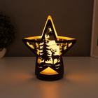 Светодиодная свеча в подсвечнике RISALUX «Звезда», LED-ночник, 3×ААА, чёрный 10.5×21.8×23 см - Фото 1