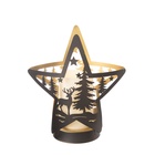 Светодиодная свеча в подсвечнике RISALUX «Звезда», LED-ночник, 3×ААА, чёрный 10.5×21.8×23 см - Фото 9