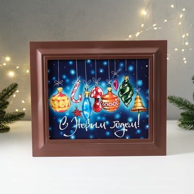 Ключница настенная «Ёлочные игрушки. С Новым годом», 26.5×31.5 см