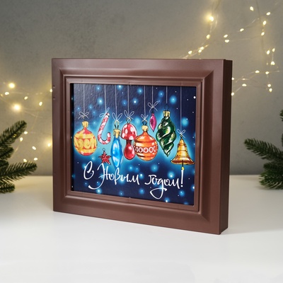 Ключница настенная «Ёлочные игрушки. С Новым годом», 26.5×31.5 см