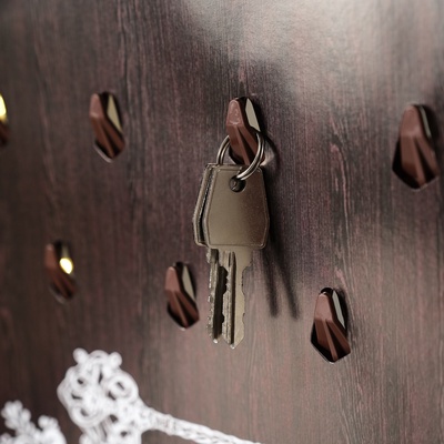 Ключница настенная «Ёлочные игрушки. С Новым годом», 26.5×31.5 см