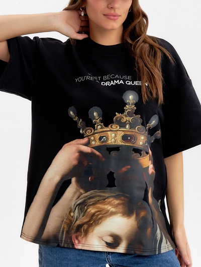 Футболка женская MIST Queen, размер 48, чёрная