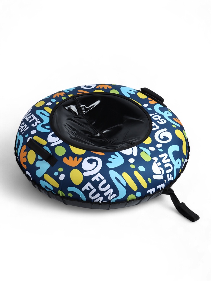 Тюбинг – ватрушка Let's Go, диаметр чехла 110 см, синяя, чёрная, Winter Star - Фото 1