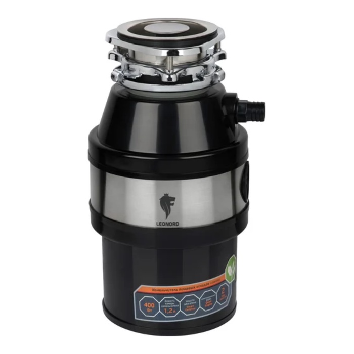 Измельчитель пищевых отходов Leonord LE-FWD-400, 400 Вт, 3200 об/мин, 1.2 л, чёрный - Фото 1
