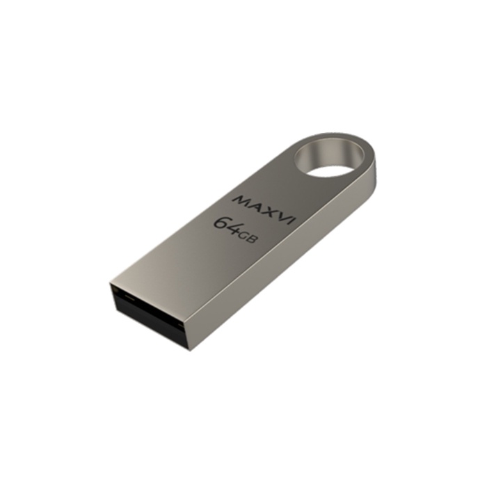 Флешка Maxvi MK, 64 ГБ, USB 2.0, чтение до 25 Мб/с, запись до 15 Мб/с, серебристая - Фото 1