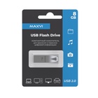 Флешка Maxvi MK2, 8 Гб, USB2.0, чт до 25 Мб/с, зап до 15 Мб/с, серебристая 10843712 - фото 13977942