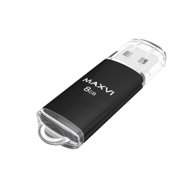 Флешка Maxvi MP, 8 Гб, USB2.0, чт до 25 Мб/с, зап до 15 Мб/с, чёрная