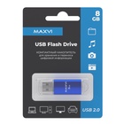 Флешка Maxvi MP, 8 Гб, USB2.0, чт до 25 Мб/с, зап до 15 Мб/с, синяя 10843723 - фото 13977977