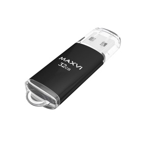 Флешка Maxvi MP, 32 Гб, USB2.0, чт до 25 Мб/с, зап до 15 Мб/с, чёрная 10843725