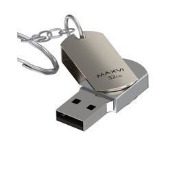 Флешка Maxvi MR, 32 Гб, USB2.0, чт до 25 Мб/с, зап до 15 Мб/с, серебристая 10843728