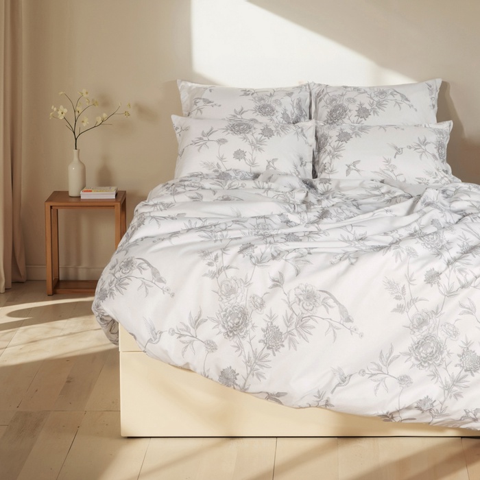 Пододеяльник SL Home Flowers 180*220 см, сатин, 140 гр/м2, 100% хлопок - Фото 1