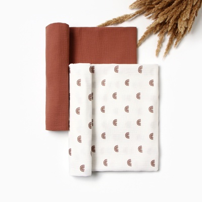 Набор пелёнок «Крошка Я» Boho Rainbow, 130×100 см, 2 шт., хлопок 100%