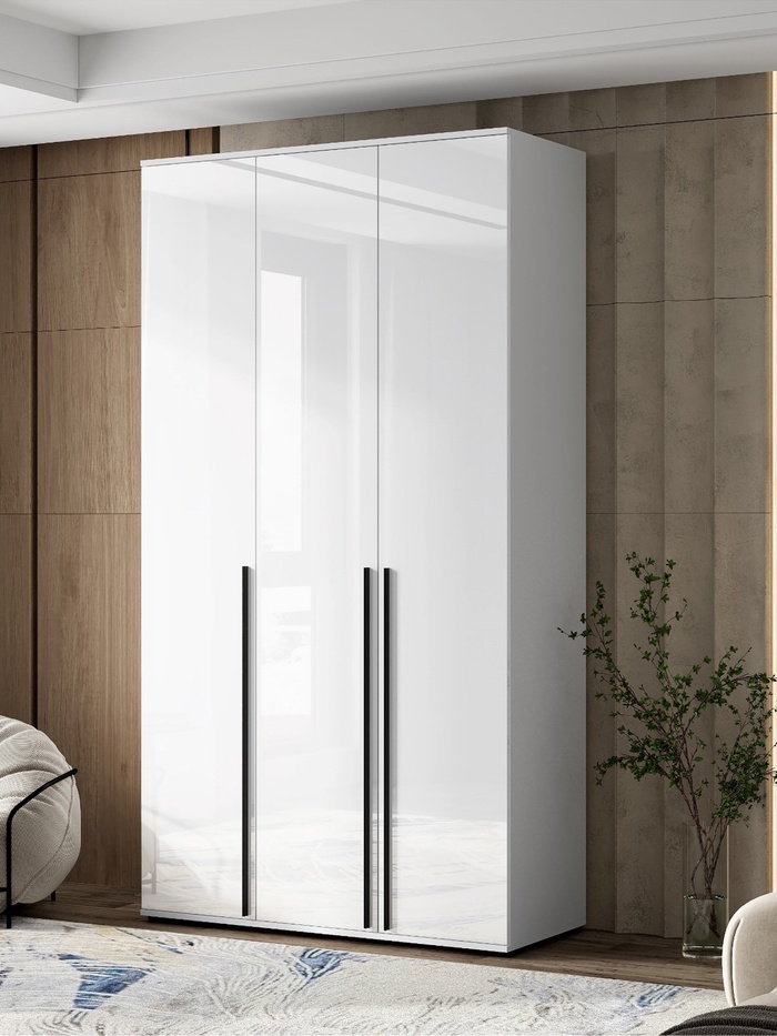 Шкаф прямой трёхстворчатый «Норд», 1200×510×2236 мм, белый глянец - Фото 1