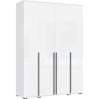 Шкаф четырехстворчатый «Норд», 1600×510×2236 мм, цвет белый глянец