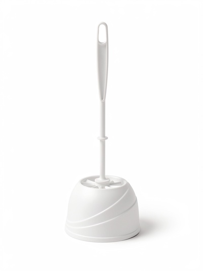Ёршик для унитаза Aqua, 13×13×36 см, с подставкой, белый