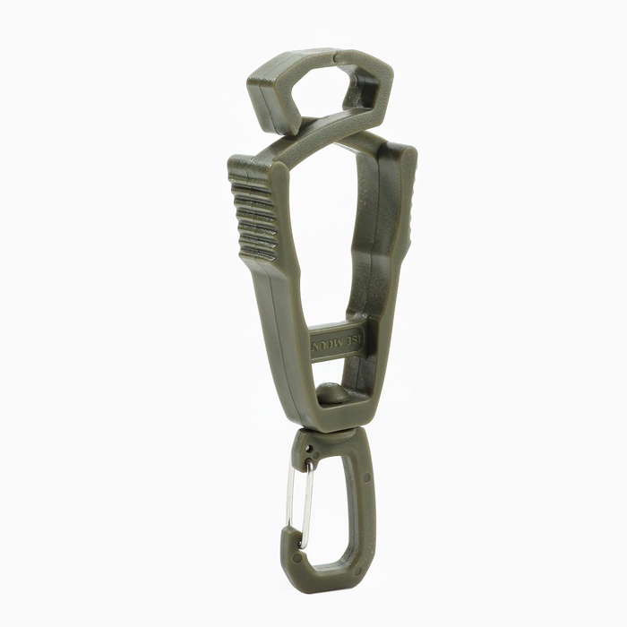 Карабин туристический, 10.5 см, универсальный, пластиковый, цвет хаки - Фото 1