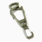 Карабин туристический, 10.5 см, универсальный, пластиковый, цвет хаки - Фото 2