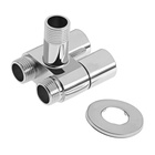 Кран для бытовых приборов ZEIN, 1/2" × 1/2", угловой, двойной, хром - Фото 4