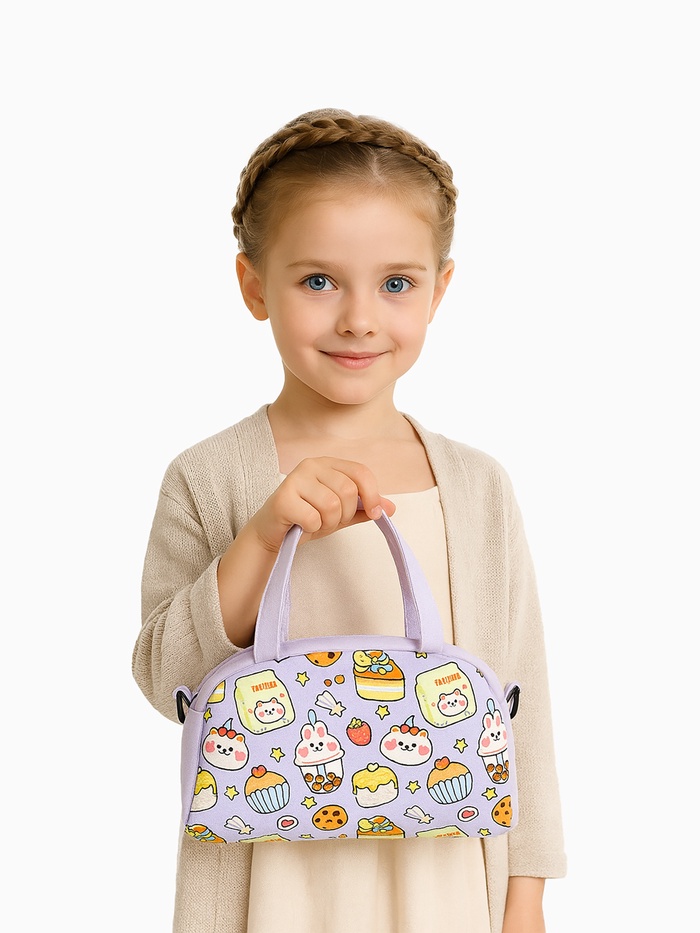 Сумка детская для девочки на молнии, регулируемый ремень, сиреневая - Фото 1