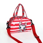 Сумка детская для девочки на молнии, регулируемый ремень, красная - Фото 4