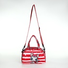 Сумка детская для девочки на молнии, регулируемый ремень, красная - Фото 3