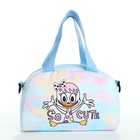 Сумка детская для девочки на молнии, регулируемый ремень, голубая - Фото 2