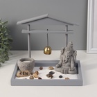 Японский сад камней настольный «Дзен. Ганеша у храма», с набором аксессуаров, колокольчик, 16×22×18.5 см - Фото 2