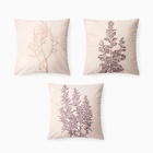 Чехол на подушку 3 шт. «Этель» Botanic, 40×40 см, велюр - Фото 1