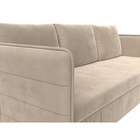 Прямой диван «Слим», ППУ, механизм еврокнижка, велюр, цвет бежевый - Фото 3