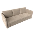 Прямой диван «Слим», ППУ, механизм еврокнижка, велюр, цвет бежевый - Фото 4