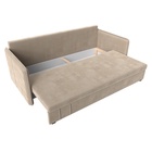 Прямой диван «Слим», ППУ, механизм еврокнижка, велюр, цвет бежевый - Фото 6