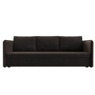 Прямой диван «Слим», ППУ, механизм еврокнижка, велюр, цвет коричневый - Фото 1