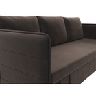 Прямой диван «Слим», ППУ, механизм еврокнижка, велюр, цвет коричневый - Фото 3