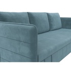 Прямой диван «Слим», ППУ, механизм еврокнижка, велюр, цвет бирюзовый - Фото 3