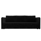 Прямой диван «Слим», ППУ, механизм еврокнижка, велюр, цвет чёрный - Фото 1