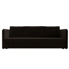 Прямой диван «Слим», ППУ, механизм еврокнижка, микровельвет, цвет коричневый - Фото 1