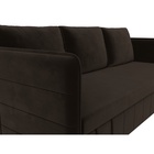 Прямой диван «Слим», ППУ, механизм еврокнижка, микровельвет, цвет коричневый - Фото 3