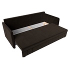 Прямой диван «Слим», ППУ, механизм еврокнижка, микровельвет, цвет коричневый - Фото 6