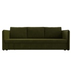 Прямой диван «Слим», ППУ, механизм еврокнижка, микровельвет, цвет зелёный - Фото 1