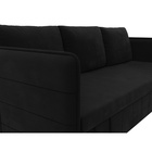 Прямой диван «Слим», ППУ, механизм еврокнижка, микровельвет, цвет чёрный - Фото 3