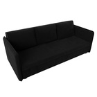 Прямой диван «Слим», ППУ, механизм еврокнижка, микровельвет, цвет чёрный - Фото 4