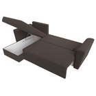 Угловой диван «Амстердам Лайт», ППУ, левый, еврокнижка, рогожка, цвет амур коричневый  (артикул 10842558)  большой выбор товаров оптом и в розницу по низким ценам с доставкой