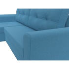 Угловой диван «Амстердам Лайт», ППУ, левый, еврокнижка, рогожка, цвет амур голубой  (артикул 10842561)  большой выбор товаров оптом и в розницу по низким ценам с доставкой