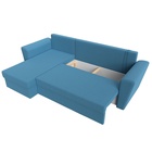 Угловой диван «Амстердам Лайт», ППУ, левый, еврокнижка, рогожка, цвет амур голубой  (артикул 10842561)  большой выбор товаров оптом и в розницу по низким ценам с доставкой