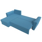 Угловой диван «Амстердам Лайт», ППУ, левый, еврокнижка, рогожка, цвет амур голубой  (артикул 10842561)  большой выбор товаров оптом и в розницу по низким ценам с доставкой