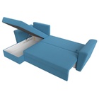 Угловой диван «Амстердам Лайт», ППУ, левый, еврокнижка, рогожка, цвет амур голубой  (артикул 10842561)  большой выбор товаров оптом и в розницу по низким ценам с доставкой